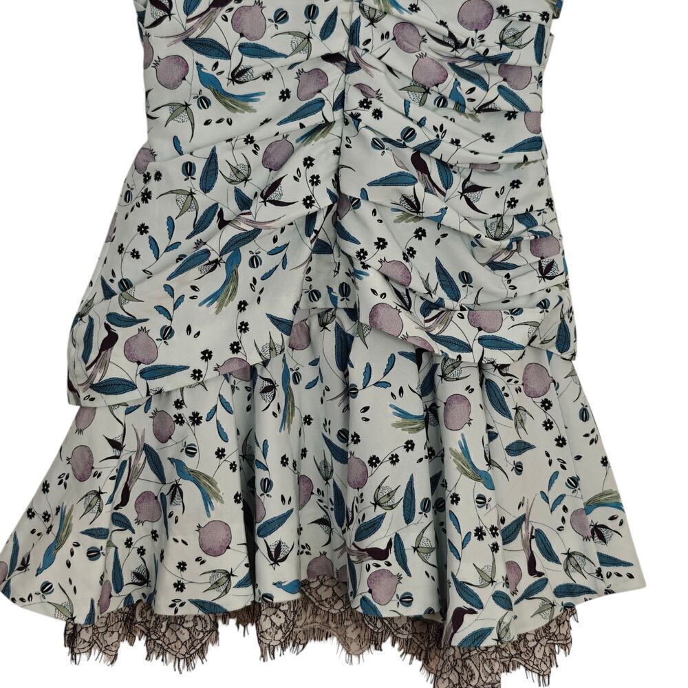 Acler Mini Wrap Dress Size 2 Botanical Floral Cotton Silk Lace Cottagecore Boho - Picture 10 of 16